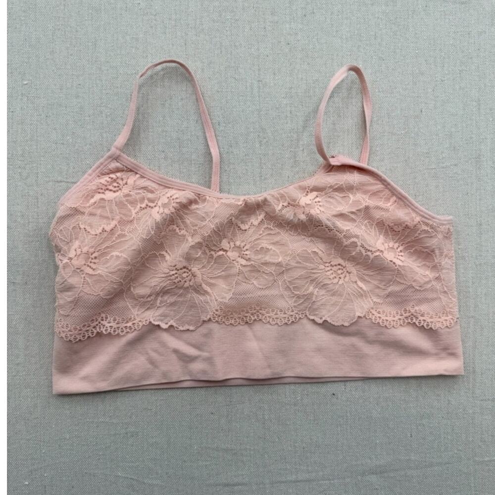 Lace-Trim Bralette in Blush Pink